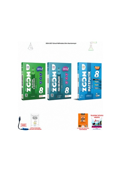 Günay 8. Sınıf Lgs Tüm Dersler 098 300 Soru Hediyeli 3 Kitap Seti