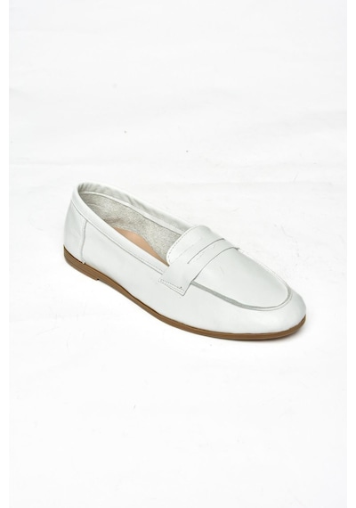 Fox Shoes S291070003 Beyaz Hakiki Deri Düz Babet Beyaz