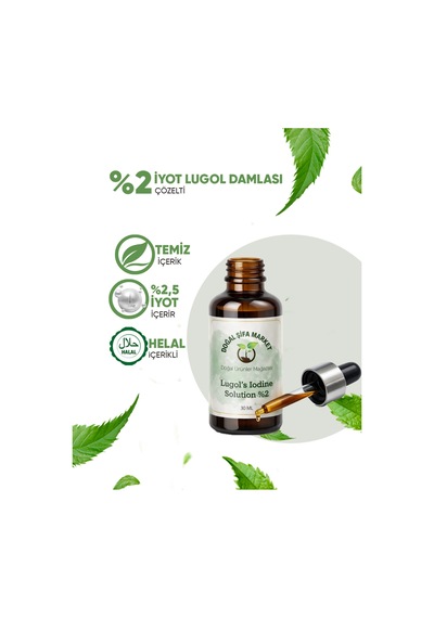 İyot Damlası %2'lik 30 Ml Damlalıklı Şişe Lugol Çözeltisi %2