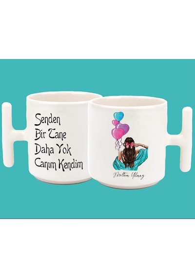 İsimli Senden Bi Tane Daha Yok Canım Kendim Baskılı T Kulp Kupa 5