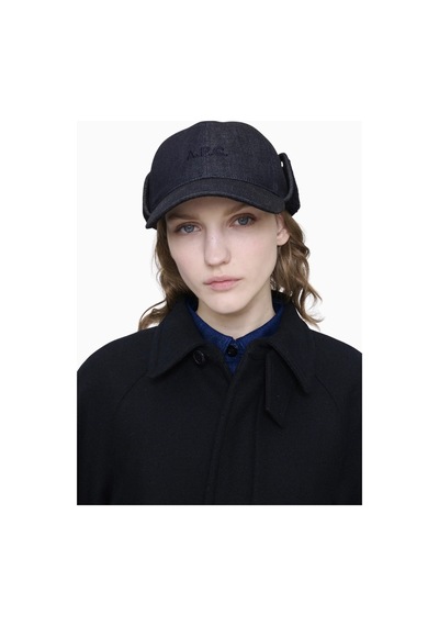 A.p.c Tommie Baseball Cap Yün Ve Denim Unisex Şapka Lacivert 56