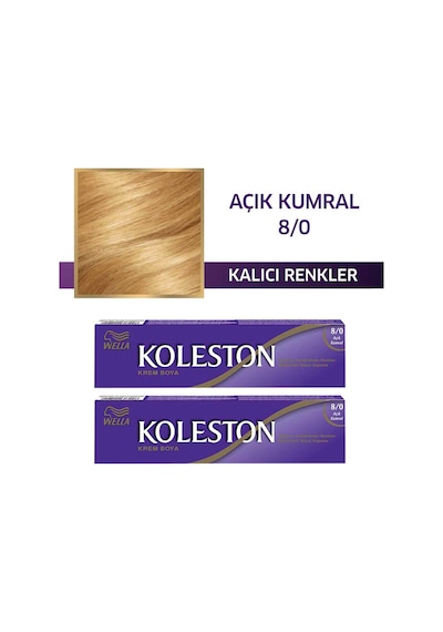 Wella Koleston Sıngle Tüp Boya 8/0 Açık Kumral 2x Paket