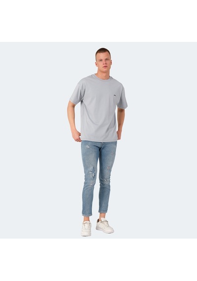 Slazenger KULANA Oversize Erkek Oversıze Gri Tişört