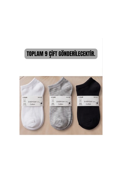 Velocto 9 Çift Özel Yıkanmış Parfümlü Pamuklu Bilek Boy Unisex Çorap Seti Karışık
