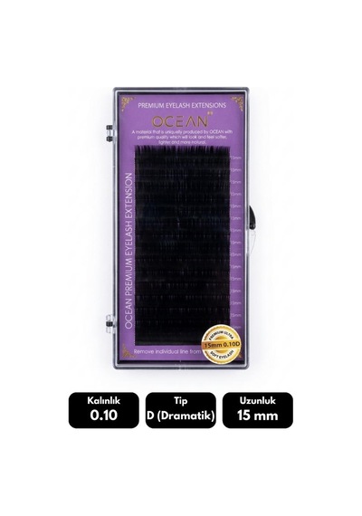 Ocean 0.10d Dramatik Kıvrım 15 Mm Soft Eyelash Doğal İpek Kirpik 16'lı