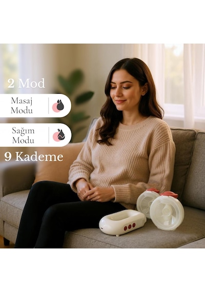 Mamajoo Kybele Giyilebilir Çiftli Göğüs Pompası 150 Ml 9 Kademe Ayarı