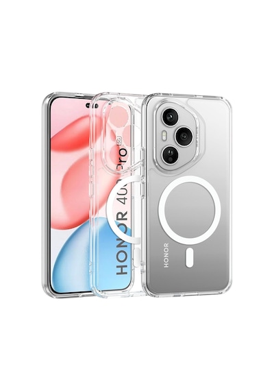 Honor 400 Pro 5g Uyumlu Kılıf Sararmaz Kamera Kısmı Açık Magsafe Mika Sert Parlak Şeffaf Kapak Beyaz