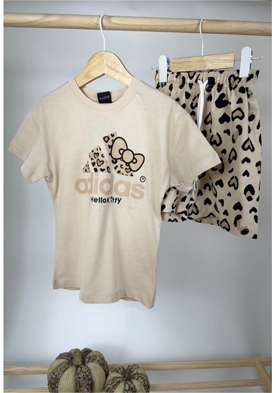 Poala Kids Logolu Leopar Şortlu Takım