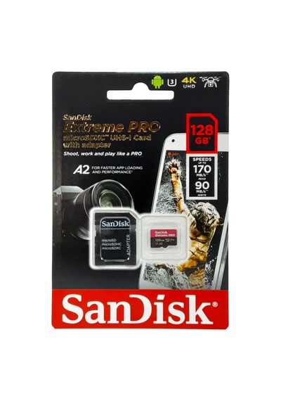 Extreme Pro 128 Gb Microsdxc Hafıza Kartı Sdsqxcy-128g-gn6ma, 170 Mb/sn'e Kadar