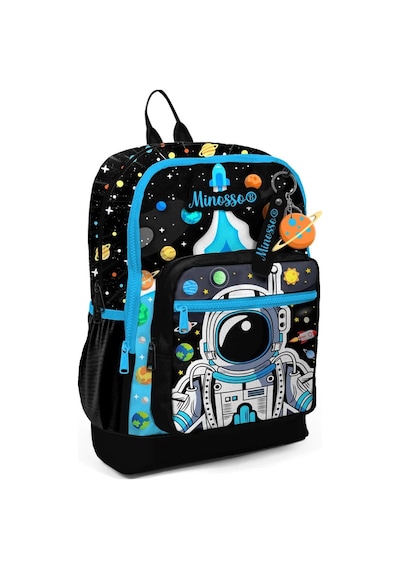 Minosso Astronot Desenli Erkek Çocuk İlkokul Sırt Çantası 1005 Çok Renkli