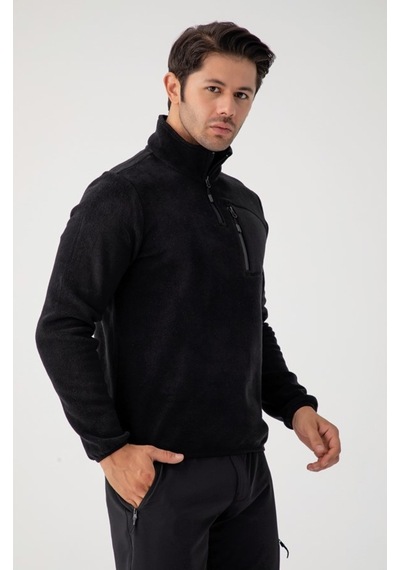 Crozwise Polar Yarım Fermuarlı Sweat Siyah