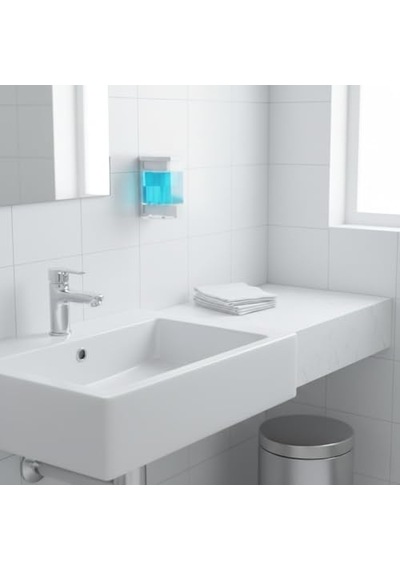 Duvara Monte Sıvı Sabunluk Şeffaf Hazneli Beyaz Sabun Ve Deterjan Dispenseri Mutfak Ve Banyo Kullanımı Çok Renkli
