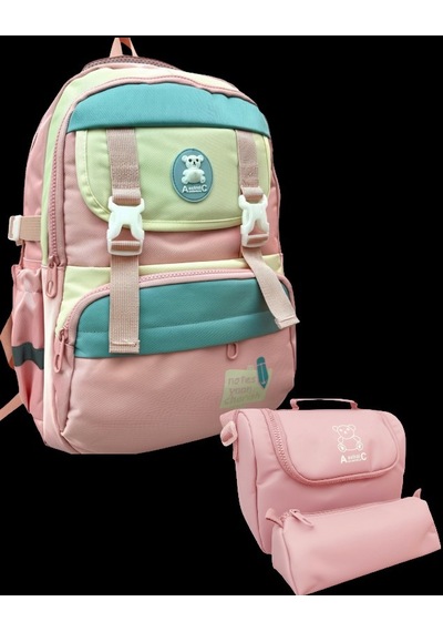 A. Collection Level 3 Lü İlkokul Çantası Fos. Pembe Çok Renkli