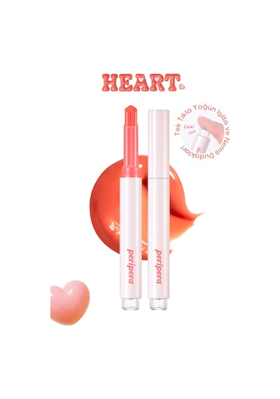 Yoğun Nemlendirici, Parlak Bitişli Balm Perıpera Heart Jam Glow Lip 1 Peach Fondue Peach Fondue