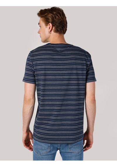 Colin's Colins Regular Fit Bisiklet Yaka Çizgili Lacivertvert Erkek Kısa Kol Tişört Cl1062738 Lacivert