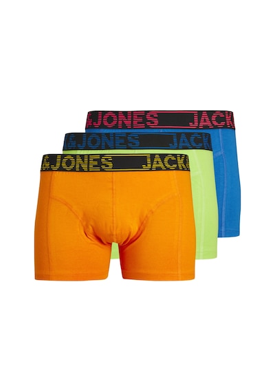 Jack & Jones Erkek Renkli Logolu 3'Lü Boxer Paketi - Bill 12255821 Electric Blue Lemonade Lacivert