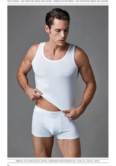 Eros Modal 104 Elestan Erkek Atlet Boxer Takım Kutulu Beyaz (553772213)