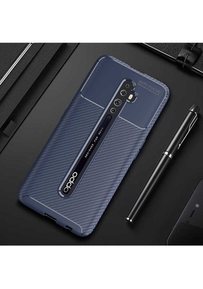 Oppo Reno 2 Kılıf Zore Negro Silikon Kapak Lacivert
