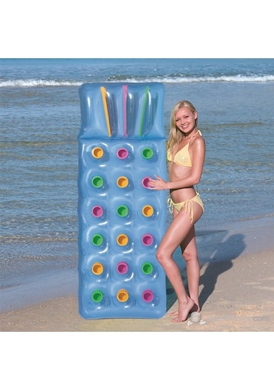 Bestway 43014 Yastıklı Bardaklı Deniz Yatağı 191 Cm Çok Renkli