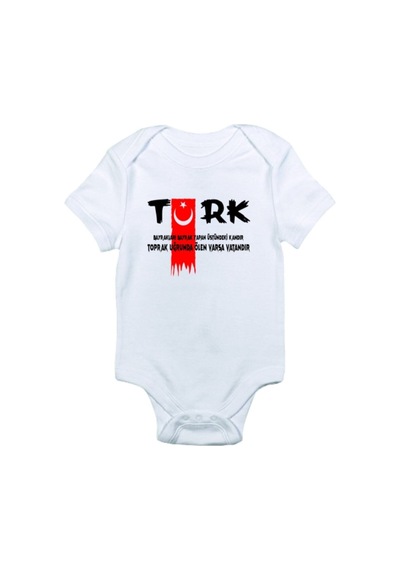Babylimon Unisex Bebek Beyaz Türk Tasarımı Zıbın Body Beyaz - 133091435 Beyaz