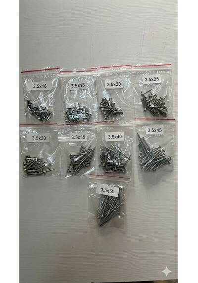 3,5 Mm Ev Montaj Seti Sunta Vida 3.5x16 3.5x18 3.5x20 3.5x25 3.5x30 3.5x35 3.5x40 3.5x45 3.5x50 3.5 MM