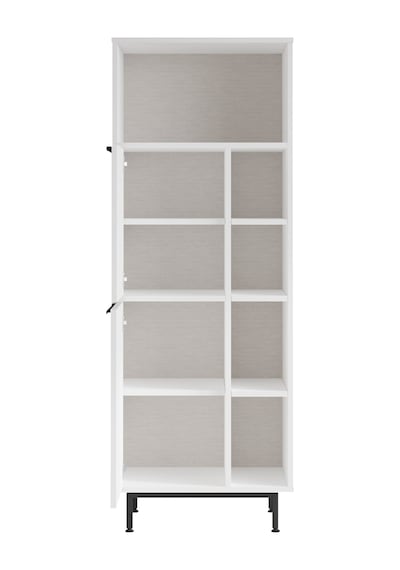 Robin Home Lidya Banyo Dolabı Çok Amaçlı Dolap 2 Kapaklı Metal Ay Beyaz