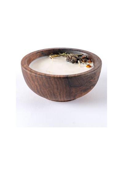 Wood Ahşap Yeni Yıl Mum 15 Cm 21051 Kahverengi