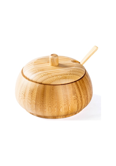Tantitoni Bambu Kaşıklı Şekerlik Seti 13.5x13x9cm