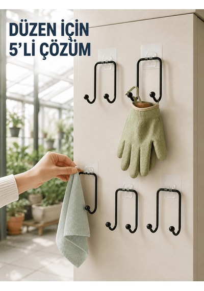 Shnstore 5 Adet Çok Amaçlı Yapışkanlı Askılık Ev Düzenleyici Duvar Askısı Shntknd0720 Çok Renkli