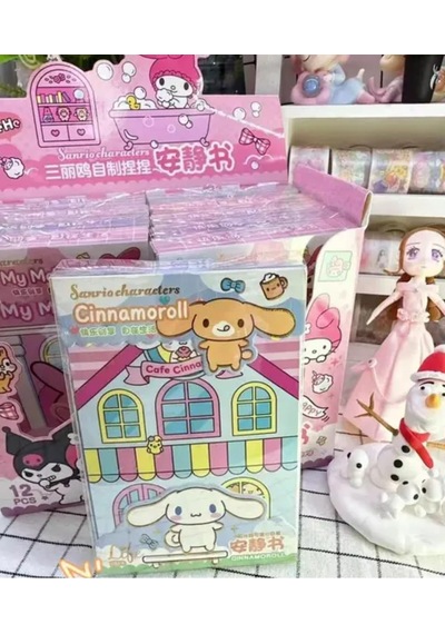 Sanrio Karakterleri Quiet Book, Pochacco, My Melody, Kuromi, Hello Kitty, Cinnamoroll Cinnamoroll Çok Renkli