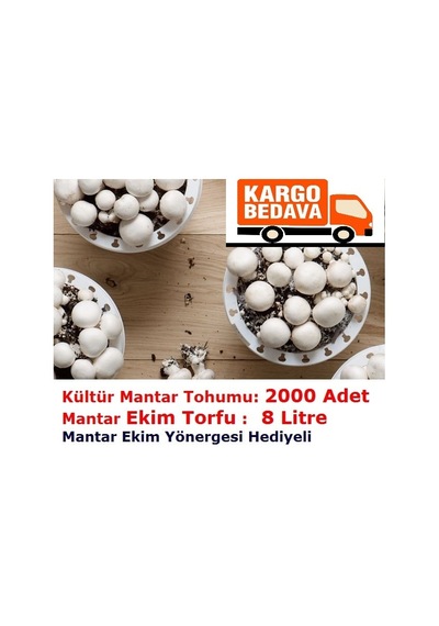 2000 Adet KüLür Mantarı Tohumu + 8 Litre Mantar Ekim Torfu