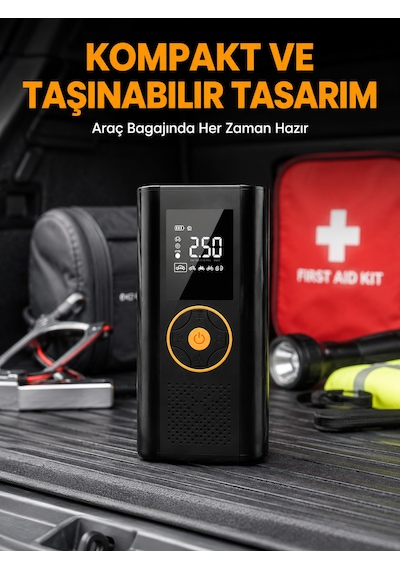 Dijital Göstergeli Taşınabilir Hava Kompresörü Güçlü Şişirme Performansı Yeni Nesil - Lisinya