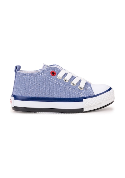 Kiko Kids Tinna Bağcıklı Erkek Bebek Keten Spor Ayakkabı Kot Mavi