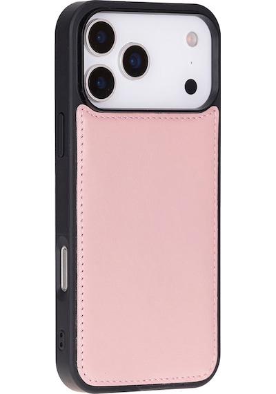 Bloomcase Magic Apple Uyumlu iPhone 17 Pro Max 6.9" Blush Ayrılabilir Hakiki Deri Cüzdanlı Telefon Kılıfı Pembe