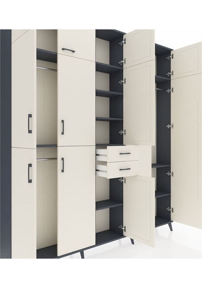 Arges Dolap 10 Raflı 2 Çekmeceli 3 Askılı 220x30x243 Antrasit-aytaşı/aytaşı Aytası/aytası Arges Dolap 10 Raflı 2 Çekmeceli 3 Askılı 220x30x243 Antrasit-aytaşı/aytaşı Aytası/aytası