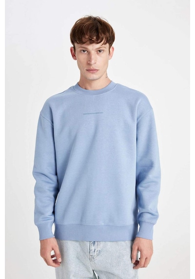 Defacto Boxy Fit Bisiklet Yaka Baskılı Sweatshirt X8282AZ24AUBE797 Mavi Defacto Boxy Fit Bisiklet Yaka Baskılı Sweatshirt X8282AZ24AUBE797 Mavi