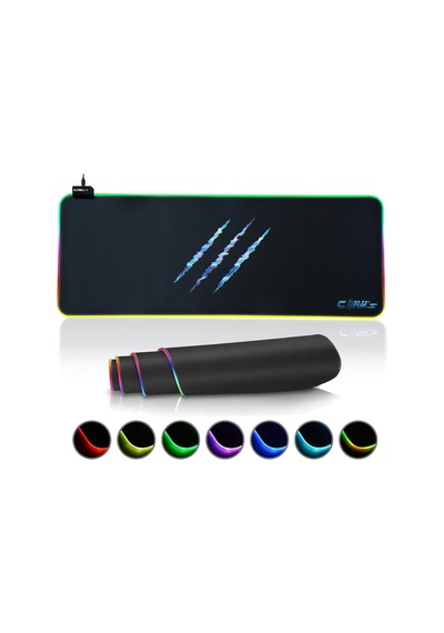 Claw's Raptor 80x30cm Mikrofiber Yüzey/kaydırmaz Kauçuk Zemin 360 Rgb Dikişli Xl Mousepad - Siyah