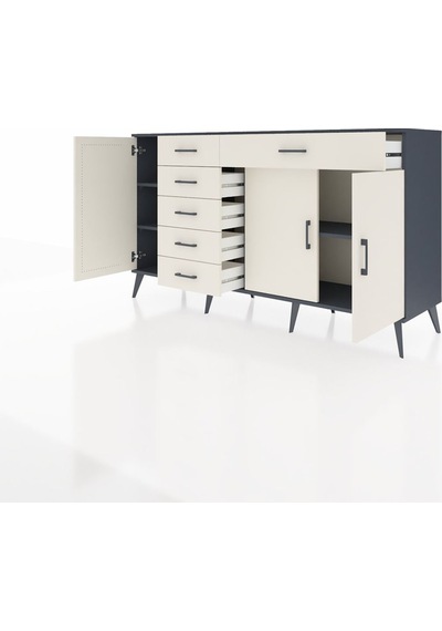 Hyperion Konsol 3 Raflı 6 Çekmeceli 3 Kapaklı 176x44x99 Antrasit- Antrasit-aytaşı Hyperion Konsol 3 Raflı 6 Çekmeceli 3 Kapaklı 176x44x99 Antrasit- Antrasit-aytaşı