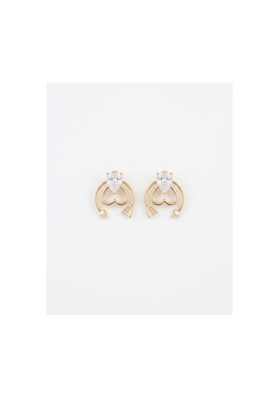 Xuping 14k Gold Rengi Kuyumcu İsçiligi Modern Tasarim Tas Detay Kararmaz Kadin Halka Küpe Bej - 926433105 Bej
