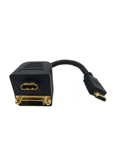 Hdmı Erkek To Dvı 24+5 Dişi + Hdmı Dişi Pasif Y Ayırıcı Kablo 20 Cm