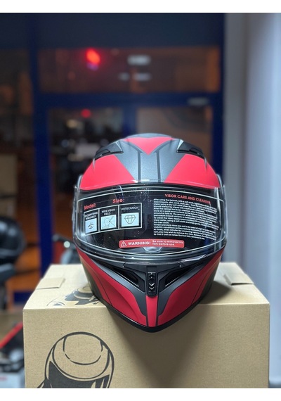 Çene Açılır Kask / Güneş Gözlüklü Motosiklet Kaskı Kırmızı