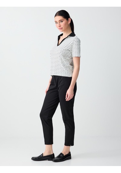Jimmy Key Jimmy Key Siyah Yüksek Bel Normal Paça Örme Pantolon 6sw186515900