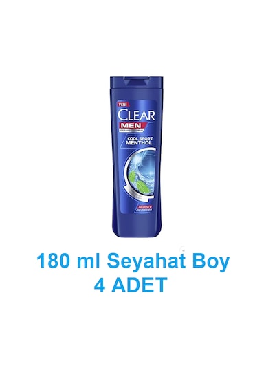 Clear Men Cool Sport Menthol Kepeğe Karşı Şampuan 4 x 180 ML