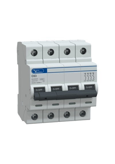 Lauritz Knudsen, BA40630C-63A, 6kA, C, 4P MCB, Otomatik sigorta