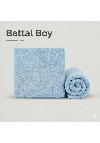 2 Li Battal Boy Banyo Havlu Seti - 100% Pamuk 90x170 Cm + 50x90 Cm Ekstra Yumuşak Emici Havlu İndigo