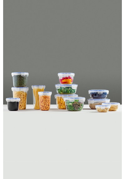 Lock&fresh Contalı Yuvarlak Saklama Kabı 400, 800, 1350ml Üçlü Set Mavi
