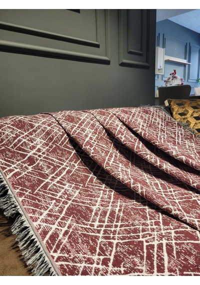 Lüks Pamuklu Koltuk-çekyat Örtüsü 170x220 Bordo Çift Taraflı ,terletmez ,kaymaz ,toplanmaz Bordo