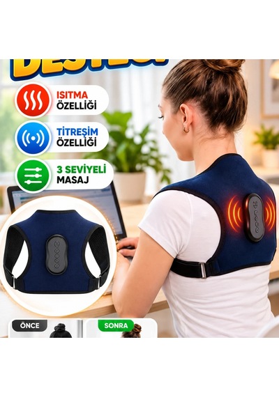 Akıllı Duruş Destek Kemeri Isıtma, Titreşim Ve 3 Seviyeli Masaj Özellikli