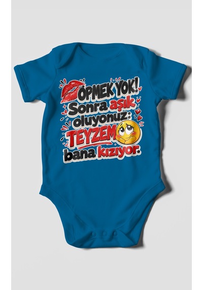 Morivokids Teyzeye Özel Kısa Kollu Bebek Body %100 Pamuk Zbn156-kk Koyu Mavi