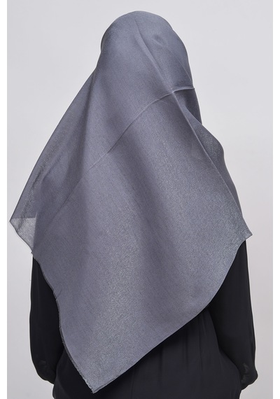 Altobeh Kadın Düz Renk Pırıltı Simli Tesettür Shawl Parlak Abiye Şal - Gümüş